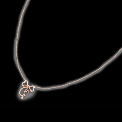 Alphabet G Bow Diamond Necklace