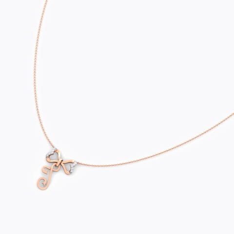 Alphabet J Bow Diamond Necklace Alphabet J Bow Diamond Necklace