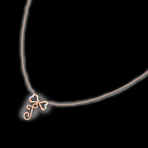 Alphabet J Bow Diamond Necklace Alphabet J Bow Diamond Necklace