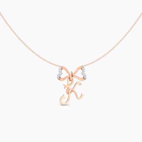 Alphabet K Bow Diamond Necklace Alphabet K Bow Diamond Necklace