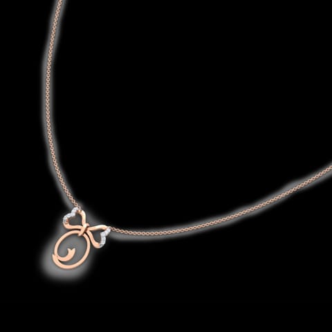 Alphabet O Bow Diamond Necklace Alphabet O Bow Diamond Necklace
