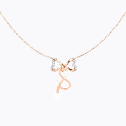 Alphabet S Bow Diamond Necklace Alphabet S Bow Diamond Necklace