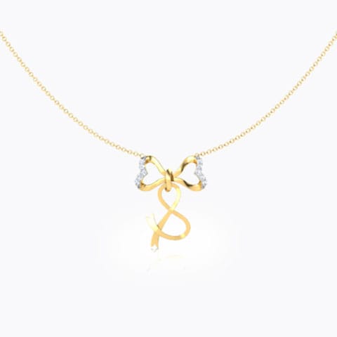 Alphabet S Bow Diamond Necklace Alphabet S Bow Diamond Necklace