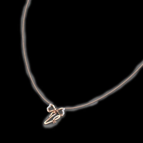 Alphabet V Bow Diamond Necklace Alphabet V Bow Diamond Necklace