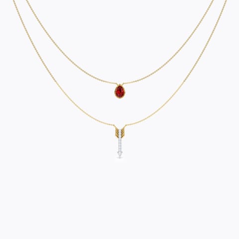Pear and Arrow Multi Layer Gemstone Necklace