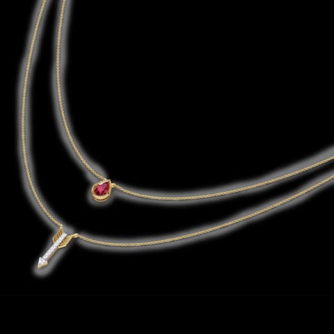 Pear and Arrow Multi Layer Gemstone Necklace