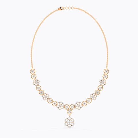 Begonia Floweret Diamond Necklace