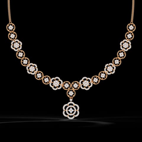 Begonia Floweret Diamond Necklace