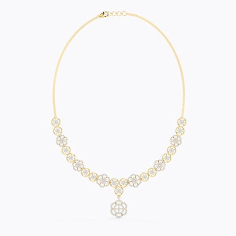 Begonia Floweret Diamond Necklace