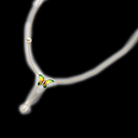 V-Drop Green Butterfly Gemstone Necklace V-Drop Green Butterfly Gemstone Necklace