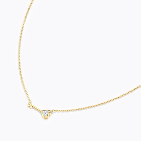 Key to My Heart Diamond Bar Necklace