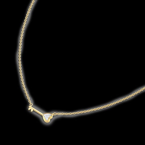 Key to My Heart Diamond Bar Necklace