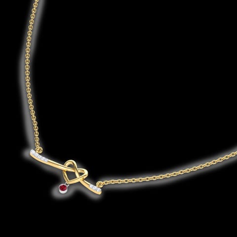 Entwined in Love Bar Gemstone Necklace