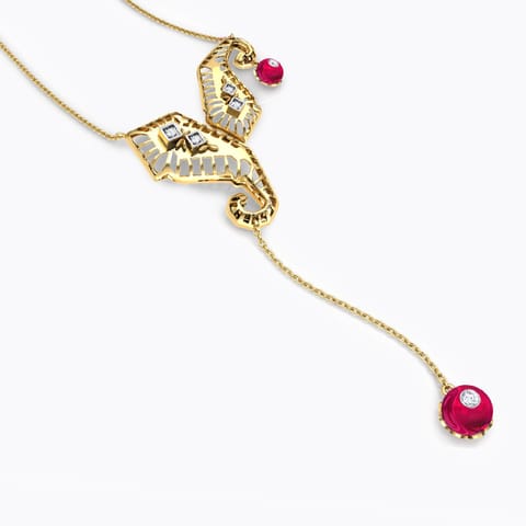 Structured Paisley Gemstone Necklace