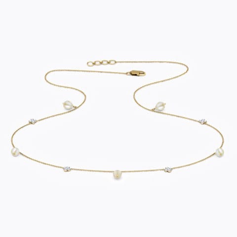 Floret and Pearl Necklace