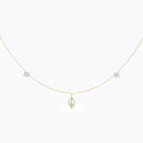 Floret and Pearl Necklace