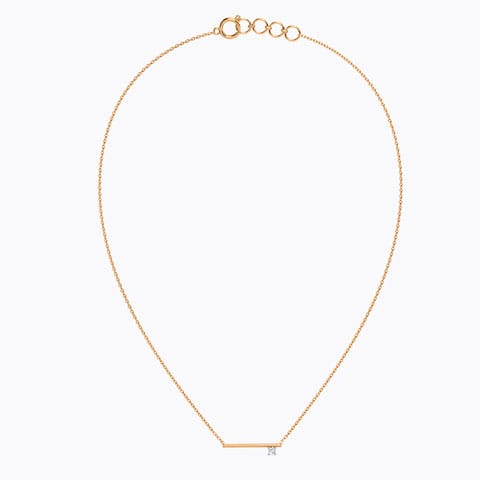 Minimalistic Bar Diamond Necklace