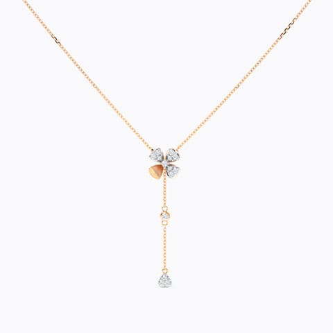 Floral Lariat Diamond Necklace