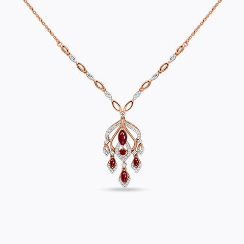 Valerie Grandeur Gemstone Necklace Diamond,Gemstone Necklaces 18 Karat Rose Gold Valerie Grandeur Gemstone Necklace