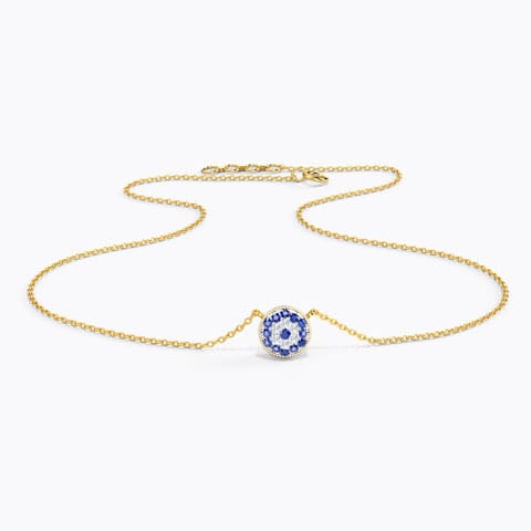 Halo Evil Eye Gemstone Necklace Halo Evil Eye Gemstone Necklace