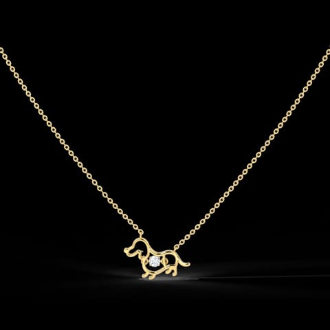 Pup Heartbeat Diamond Necklace