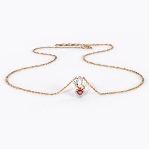Flappy Heart Gemstone Necklace