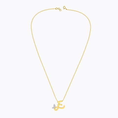 Leafy Alphabet E Diamond Necklace Leafy Alphabet E Diamond Necklace