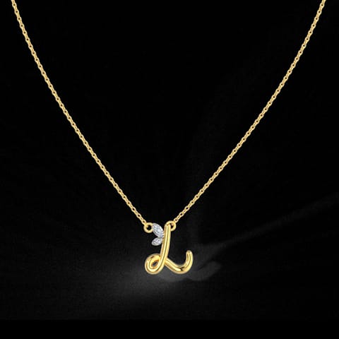 Leafy Alphabet L Diamond Necklace Leafy Alphabet L Diamond Necklace