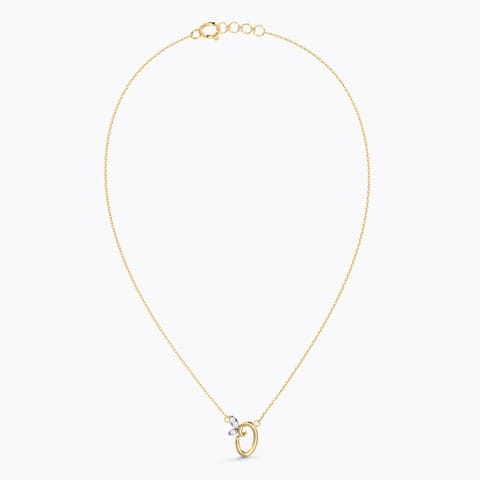 Leafy Alphabet O Diamond Necklace Leafy Alphabet O Diamond Necklace