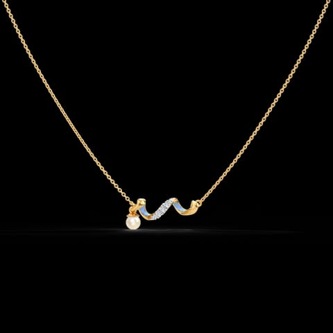 Azure Twirl Pearl Necklace