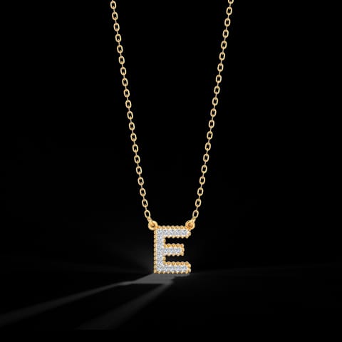 Dazzle Alphabet E Diamond Necklace