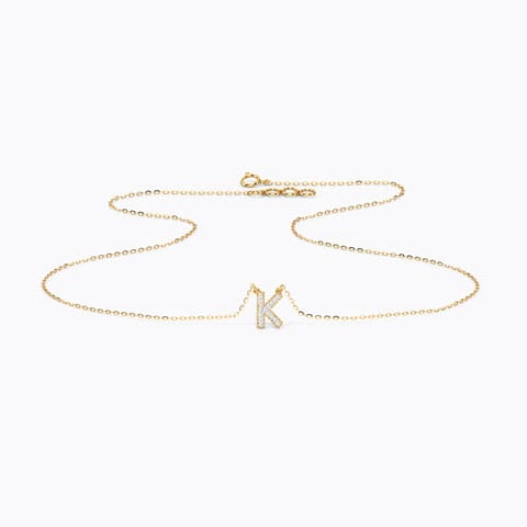 Dazzle Alphabet K Diamond Necklace