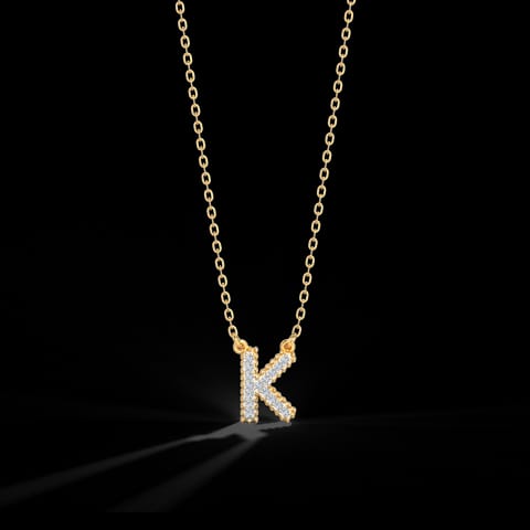 Dazzle Alphabet K Diamond Necklace