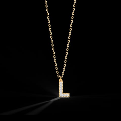 Dazzle Alphabet L Diamond Necklace