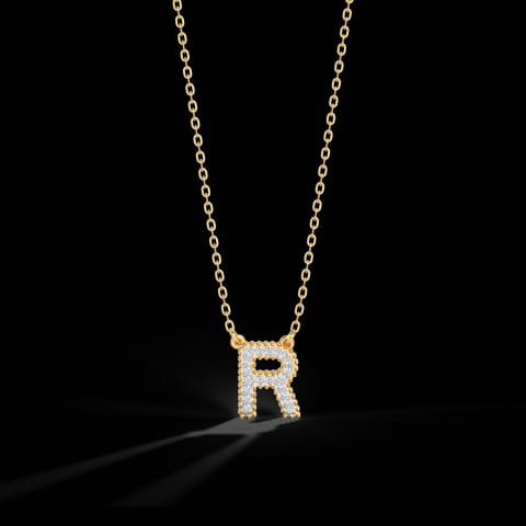 Dazzle Alphabet R Diamond Necklace