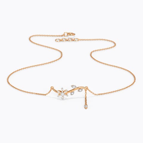 Blossomy Baguette Diamond Necklace