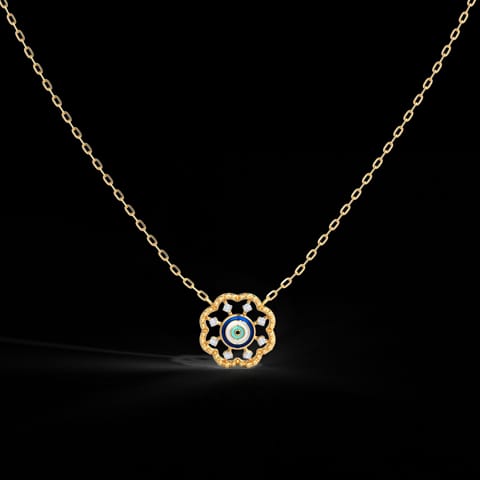 Flowering Evil Eye Diamond Necklace
