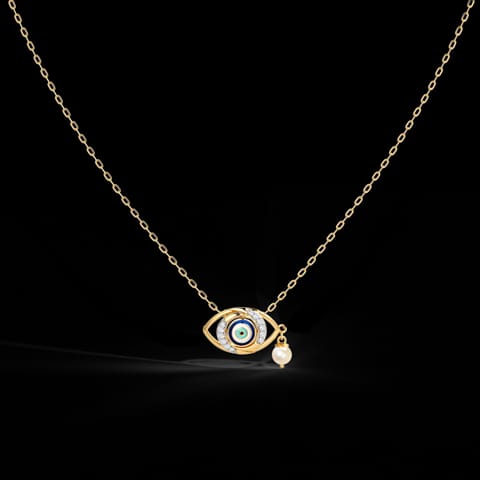 Modish Evil Eye Pearl Necklace Modish Evil Eye Pearl Necklace