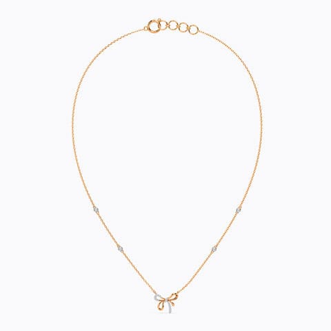 Ribbon Bow Diamond Necklace Ribbon Bow Diamond Necklace