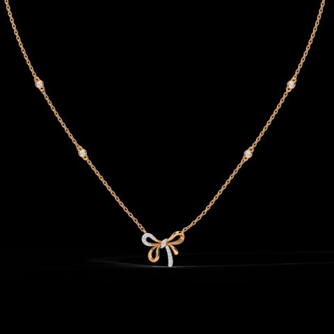 Ribbon Bow Diamond Necklace Ribbon Bow Diamond Necklace