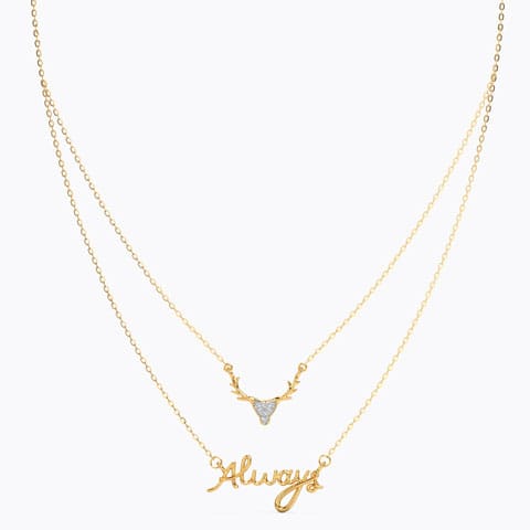 Stag Patronus & Always Diamond Necklace Stag Patronus & Always Diamond Necklace
