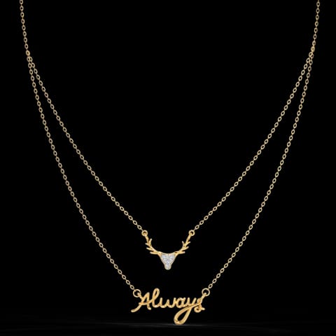 Stag Patronus & Always Diamond Necklace Stag Patronus & Always Diamond Necklace