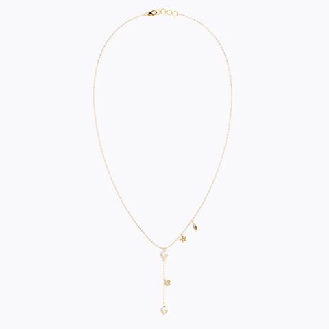 Little Mermaid Diamond with Pearl Lariate Necaklce Little Mermaid Diamond with Pearl Lariate Necaklce