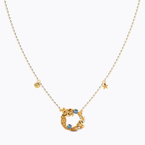 Little Memaid Diamond with Colourtsone Fish Necklace Little Memaid Diamond with Colourtsone Fish Necklace