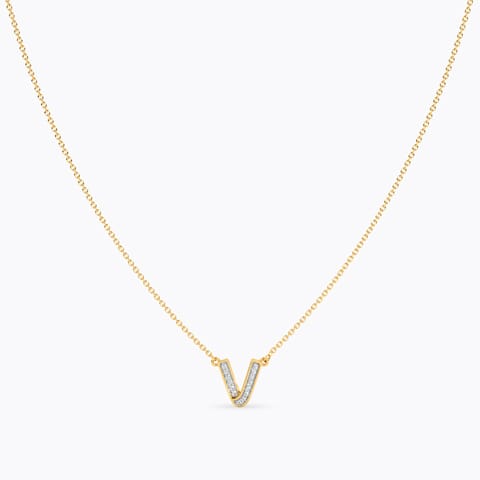 Dazzle Alphabet V Diamond Necklace Dazzle Alphabet V Diamond Necklace