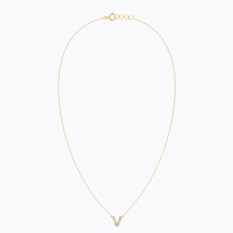 Dazzle Alphabet V Diamond Necklace Dazzle Alphabet V Diamond Necklace