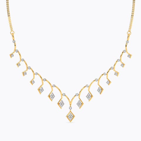 Diamond Necklaces 18 Karat Yellow Gold Aura Drizzle Diamond Necklace