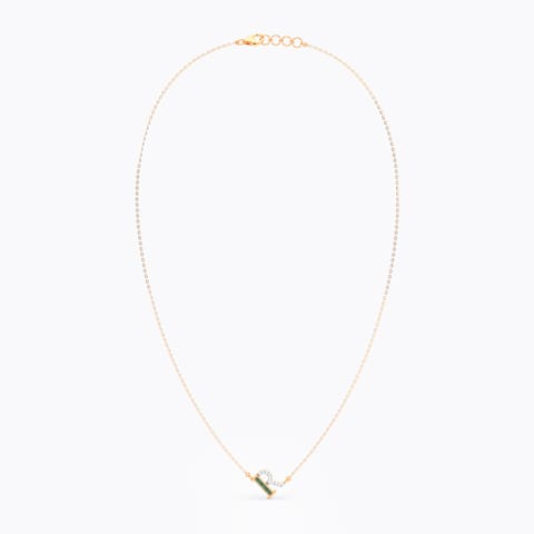 Malachite Alphabet R Gemstone Necklace Malachite Alphabet R Gemstone Necklace