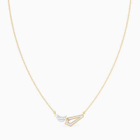 Feathered Edge Diamond Necklace