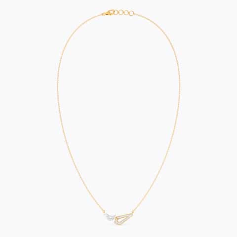 Feathered Edge Diamond Necklace